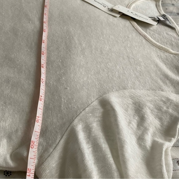 NWT L.K.Bennett London TJ Chloee top short sleeve cream Large 100% Linen - Picture 7 of 7